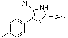 structure of CAS# 120118-14-1, 5-氯-4-(4-甲基苯基)-1H-咪唑-2-甲腈
