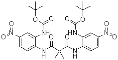 CAS # 1201641-96-4, N,N'-[(2,2-Dimethyl-1,3-dioxo-1,3-propanediyl)bis[imino(5-nitro-2,1-phenylene)]]biscarbamic acid C,C'-bis(1,1-dimethylethyl) ester