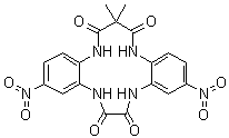 CAS # 1201641-98-6, 8,13-Dihydro-15,15-dimethyl-3,10-dinitro-5H-dibenzo[b,h][1,4,7,10]tetraazacyclotridecine-6,7,14,16(15H,17H)-tetrone