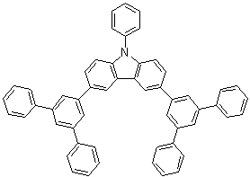 CAS # 1201649-79-7, 3,6-Bis[(3,5-diphenyl)phenyl]-9-phenylcarbazole, 9-Phenyl-3,6-bis([1,1':3',1''-terphenyl]-5'-yl)-9H-carbazole