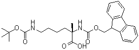 structure of CAS# 1202003-49-3, N6-[叔丁氧羰基]-N2-[芴甲氧羰基]-2-甲基-L-赖氨酸