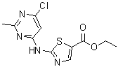 structure of CAS# 1202357-66-1, 2-[(6-氯-2-甲基-4-嘧啶基)氨基]-5-噻唑羧酸乙酯
