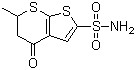 structure of CAS# 120279-88-1, 6-Methyl-4-oxo-5,6-dihydro-4H-thieno[2,3-b]thiopyran-2-sulfonamide