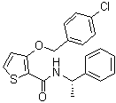 structure of CAS# 1203680-76-5, 3-[(4-氯苯基)甲氧基]-N-[(1S)-1-苯基乙基]-2-噻吩甲酰胺