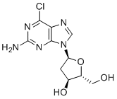 structure of CAS# 120595-72-4, 6-氯-9-(2-脱氧-beta-D-赤式-呋喃戊糖基)-9H-嘌呤-2-胺