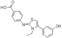 CAS # 1206102-61-5, 4-[(Z)-[3-Ethyl-4-(3-hydroxyphenyl)-2(3H)-thiazolylidene]amino]benzoic acid
