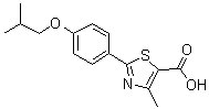 structure of CAS# 1206550-99-3, 4-甲基-2-[4-(2-甲基丙氧基)苯基]-5-噻唑羧酸