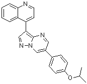structure of CAS# 1206711-16-1, 4-[6-[4-(1-Methylethoxy)phenyl]pyrazolo[1,5-a]pyrimidin-3-yl]quinoline