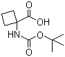 CAS # 120728-10-1, N-Boc-1-aminocyclobutanecarboxylic acid, Boc-cyclovaline, 1-(Boc-amino)cyclobutanecarboxylic acid