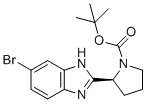 CAS # 1208007-67-3, (S)-tert-butyl 2-(6-bromo-1H-benzo[d]imidazol-2-yl)pyrrolidine-1-carboxylate, tert-butyl (2S)-2-(6-bromo-1H-benzimidazol-2-yl)pyrrolidine-1-carboxylate