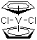 structure of CAS# 12083-48-6, Bis(cyclopentadienyl)vanadium dichloride