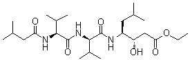CAS # 120849-36-7, [S-(R*,R*)]-N-(3-Methyl-1-oxobutyl)-L-valyl-N-[4-ethoxy-2-hydroxy-1-(2-methylpropyl)-4-oxobutyl]-D-valinamide