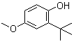 structure of CAS# 121-00-6, 4-Methoxy-6-tert-butylphenol