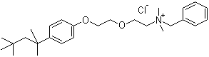 CAS # 121-54-0, Benzethonium chloride, Benzyldimethyl[2-[2-[4-(1,1,3,3-tetramethylbutyl)phenoxy]ethoxy]ethyl]ammonium chloride, (Diisobutylphenoxyethoxyethyl)dimethylbenzylammonium chloride, Hyamine 1622