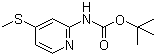 structure of CAS# 1211504-16-3, 4-(甲硫基)吡啶-2-氨基甲酸叔丁酯