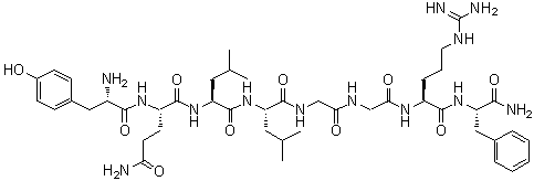 CAS # 121185-80-6, L-Tyrosyl-L-glutaminyl-L-leucyl-L-leucylglycylglycyl-L-arginyl-L-phenylalaninamide