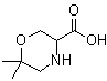 structure of CAS# 1214213-50-9, 6,6-二甲基-3-吗啉羧酸