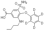 CAS # 1216739-35-3, Bumetanide-d<sub>5</sub>