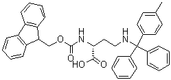 structure of CAS# 1217809-38-5, (2R)-2-[[芴甲氧羰基]氨基]-4-[[(4-甲基苯基)二苯基甲基]氨基]丁酸