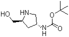 structure of CAS# 1217975-63-7, rel-N-[(3R,5S)-5-(Hydroxymethyl)-3-pyrrolidinyl]carbamic acid tert-butyl ester