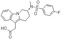 structure of CAS# 1218918-62-7, (7R)-7-[[(4-氟苯基)磺酰基]甲基氨基]-6,7,8,9-四氢吡啶并[1,2-a]吲哚-10-乙酸