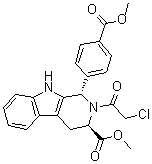 structure of CAS# 1219810-16-8, (1S,3R)-2-(2-Chloroacetyl)-2,3,4,9-tetrahydro-1-[4-(methoxycarbonyl)phenyl]-1H-pyrido[3,4-b]indole-3-carboxylic acid methyl ester