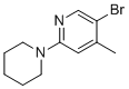 structure of CAS# 1219960-78-7, 5-Bromo-4-methyl-2-(1-piperidinyl)pyridine