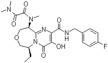 CAS # 1220510-45-1, N1-[(6S,10S)-6-Ethyl-2-[[[(4-fluorophenyl)methyl]amino]carbonyl]-6,7,9,10-tetrahydro-3-hydroxy-4-oxo-4H-pyrimido[1,2-d][1,4]oxazepin-10-yl]-N1,N2,N2-trimethylethanediamide
