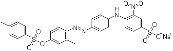 CAS # 12220-06-3, Acid Orange 67, Sodium 4-[4-[[2-methyl-4-[[(p-tolyl)sulphonyl]oxy]phenyl]azo]anilino]-3-nitrobenzenesulphonate
