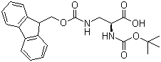 structure of CAS# 122235-70-5, N-Boc-N'-Fmoc-L-2,3-diaminopropionic acid