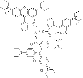 CAS # 12227-77-9, Pigment Red 173, 9-(2-Carboxyphenyl)-3,6-bis(diethylamino)xanthylium chloride aluminium salt
