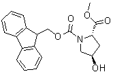 structure of CAS# 122350-59-8, (2S-反式)-4-羟基-1,2-吡咯烷二甲酸 1-芴甲基酯 2-甲酯