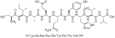 CAS # 1224322-84-2, L-Cysteinyl-L-isoleucyl-L-alanyl-L-alpha-glutamyl-L-glutaminyl-L-tyrosyl-L-histidyl-L-threonyl-L-valine