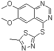structure of CAS# 1225451-84-2, 6,7-二甲氧基-4-[(5-甲基-1,3,4-噻二唑-2-基)硫基]喹唑啉
