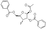 CAS # 122654-34-6, 3-Deoxy-3-fluoro-beta-D-ribofuranose 1-acetate 2,5-dibenzoate
