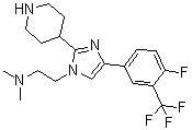 CAS # 1226950-80-6, 4-[4-Fluoro-3-(trifluoromethyl)phenyl]-N,N-dimethyl-2-(4-piperidinyl)-1H-imidazole-1-ethanamine