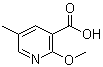 structure of CAS# 1227594-72-0, 2-甲氧基-5-甲基-3-吡啶羧酸