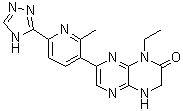 CAS # 1228013-15-7, 1-Ethyl-7-[2-methyl-6-(4H-1,2,4-triazol-3-yl)pyridin-3-yl]-3,4-dihydropyrazino[2,3-b]pyrazin-2(1H)-one
