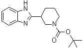structure of CAS# 1229000-10-5, 3-(Benzimidazol-2-yl)piperidine-1-carboxylic acid tert-butyl ester
