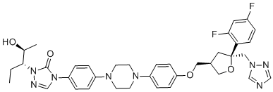 CAS # 1229428-90-3, Posaconazole Diastereoisomer 5 (S,R,R,S), 4-(4-(4-(4-(((3R,5S)-5-((1H-1,2,4-triazol-1-yl)methyl)-5-(2,4-difluorophenyl)tetrahydrofuran-3-yl)methoxy)phenyl)piperazin-1-yl)phenyl)-2-((2S,3R)-2-hydroxypentan-3-yl)-2,4-dihydro-3H-1,2,4-triazol-3-one