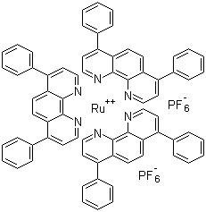 structure of CAS# 123148-15-2, 三(4,7-二苯基-1,10-邻二氮杂菲)钌(II)二(六氟磷酸)盐