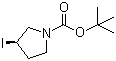 structure of CAS# 1234576-86-3, (3R)-3-Iodo-1-pyrrolidinecarboxylic acid tert-butyl ester