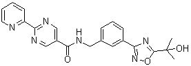 structure of CAS# 1234708-04-3, N-[[3-[5-(1-羟基-1-甲基乙基)-1,2,4-恶二唑-3-基]苯基]甲基]-2-(2-吡啶基)-5-嘧啶甲酰胺