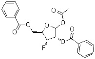 CAS 登录号：123484-12-8, 3-脱氧-3-氟-D-呋喃核糖 1-乙酸酯 2,5-二苯甲酸酯