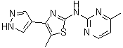structure of CAS# 1235318-89-4, 4-甲基-N-[5-甲基-4-(1H-吡唑-4-基)-2-噻唑基]-2-嘧啶胺