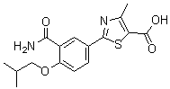 structure of CAS# 1239233-86-3, 2-[3-(氨基羰基)-4-(2-甲基丙氧基)苯基]-4-甲基-5-噻唑羧酸