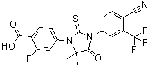 CAS # 1242137-15-0, 4-[3-[4-Cyano-3-(trifluoromethyl)phenyl]-5,5-dimethyl-4-oxo-2-thioxo-1-imidazolidinyl]-2-fluorobenzoic acid