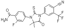structure of CAS# 1242137-16-1, 4-[3-[4-Cyano-3-(trifluoromethyl)phenyl]-5,5-dimethyl-4-oxo-2-thioxo-1-imidazolidinyl]-2-fluorobenzamide