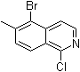 structure of CAS# 1245647-25-9, 5-溴-1-氯-6-甲基异喹啉