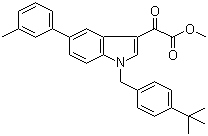 structure of CAS# 1245647-71-5, 2-[1-(4-叔丁基苄基)-5-(3-甲基苯基)-1H-吲哚-3-基]-2-氧代乙酸甲酯
